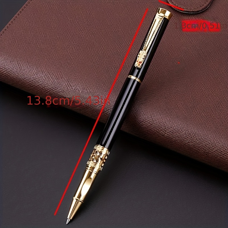 Dragon Head Calligraphy Pen Metal Walking Bead Pen with Carved Beads