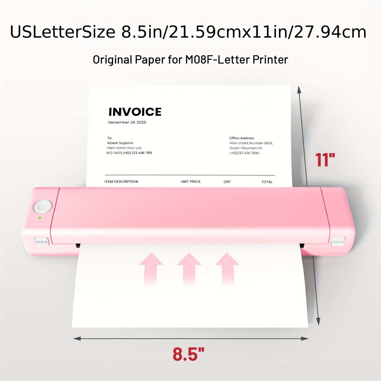 Letter Paper For M08f Potable Letter Size Thermal Printer - Temu