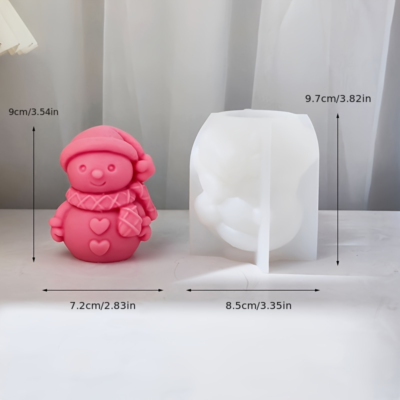 New Christmas Snowman Candle Mold Resin Ornaments Silicone Mold Plaster Snowman Home Decoration
