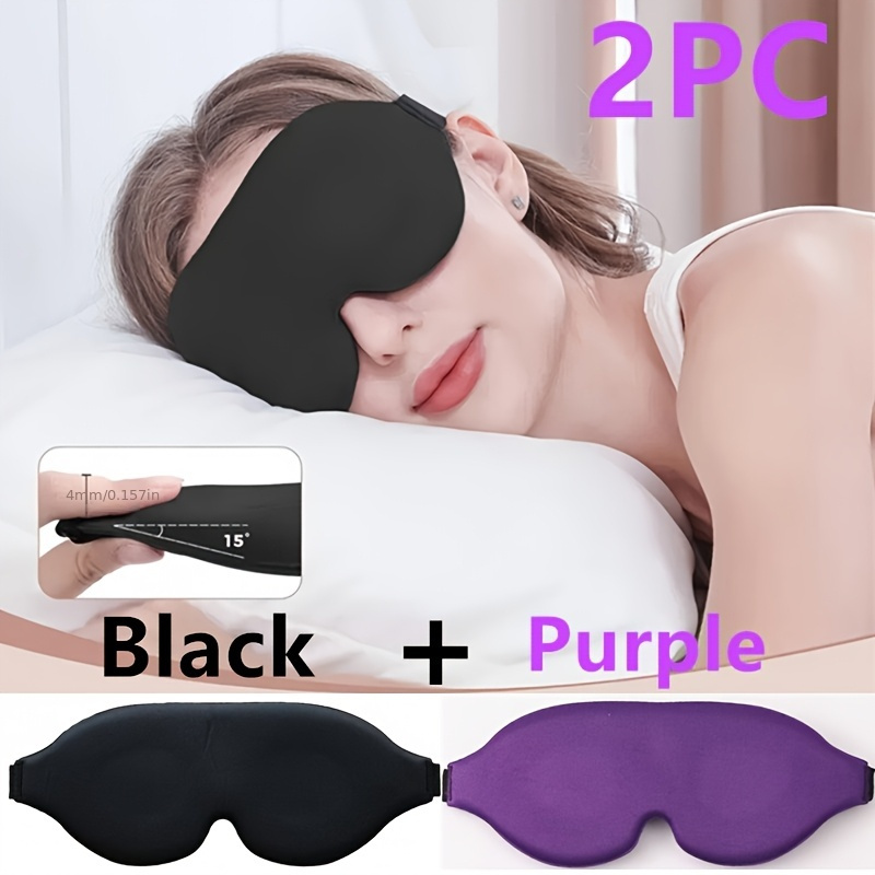 TEMU 1/2/3pcs Masque de Sommeil Contour des Yeux 3D, Patch Yeux Zéro-Pression, et Confortable pour Sommeil et Relaxation Yoga, Taille de Sangle