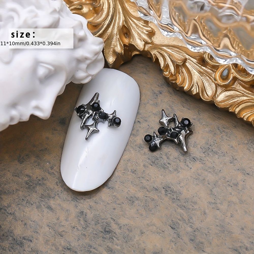 3D Gold Skull Nail Charms Halloween Decoration