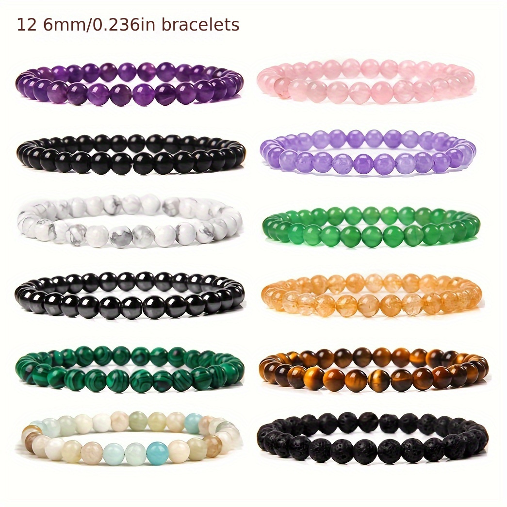 Healing Gemstone Bead Bracelet for Men and Women