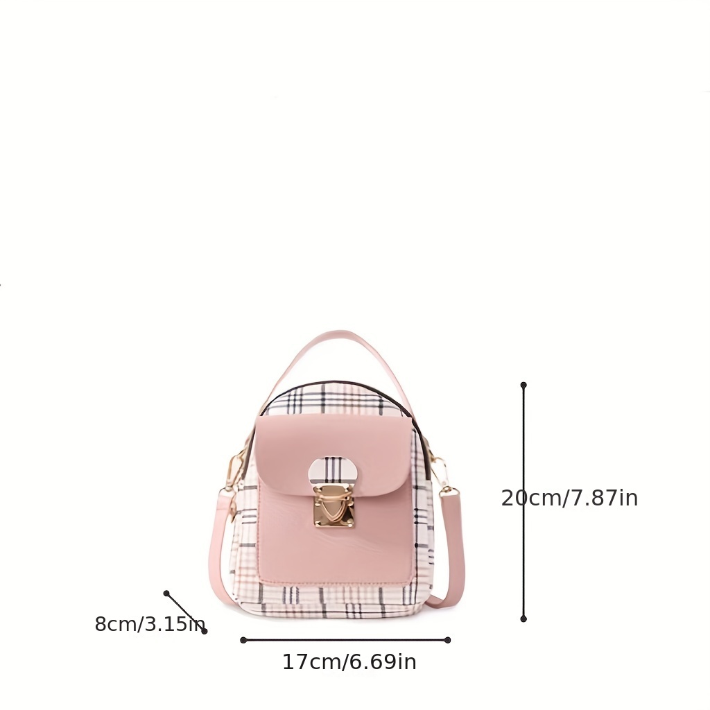 Mini Backpack Crossbody Bag For Teenage Girl Plaid Women Shoulder Phone  Purse Korean Style Backpack