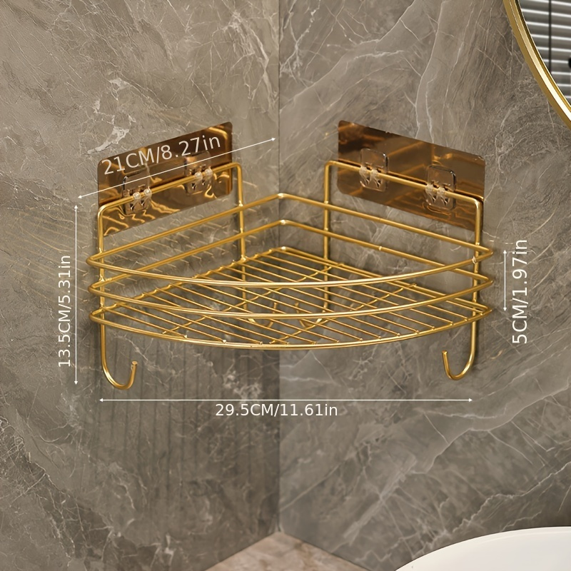 TEMU A Corner Shelf For The Bathroom, Enough To Hold Cosmetics, Skincare Products, And Toothbrushes.