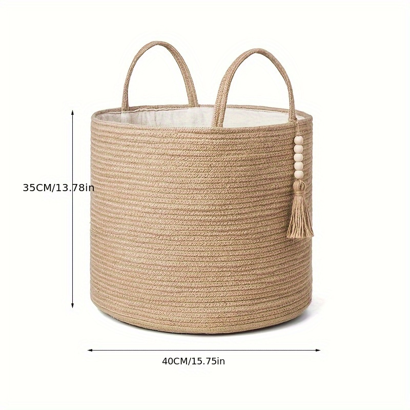 TEMU Inner Bag, Storage Bag Nordic Dirty Clothes Basket Storage Dirty Clothes Basket Woven Storage Basket Home Rope Basket Straw Weaving Trash Basket