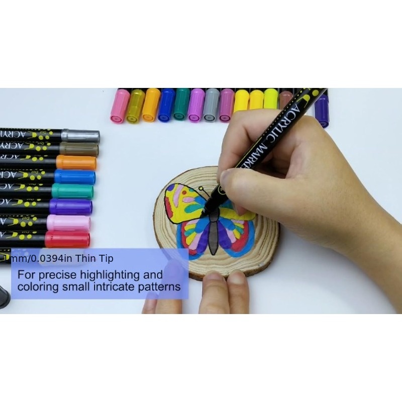 Betem 60 Colors Dual Tip Acrylic Paint Pens Markers, Premium