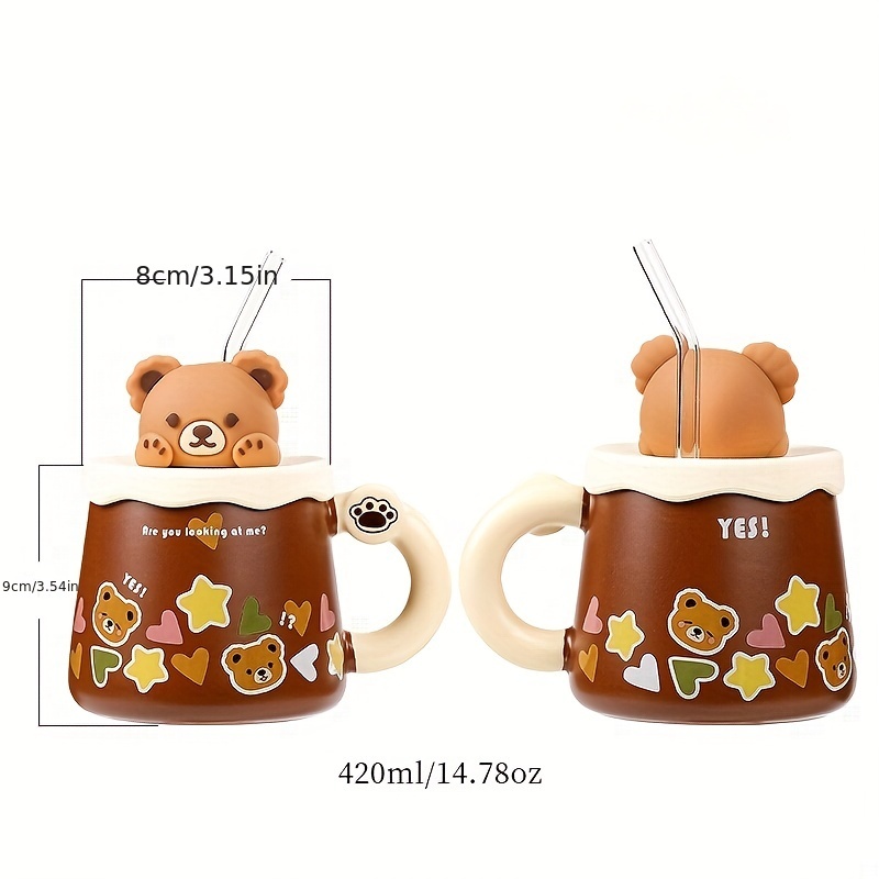 Cute Bear Mug Double walled Insulated Stainless Steel Travel - Temu