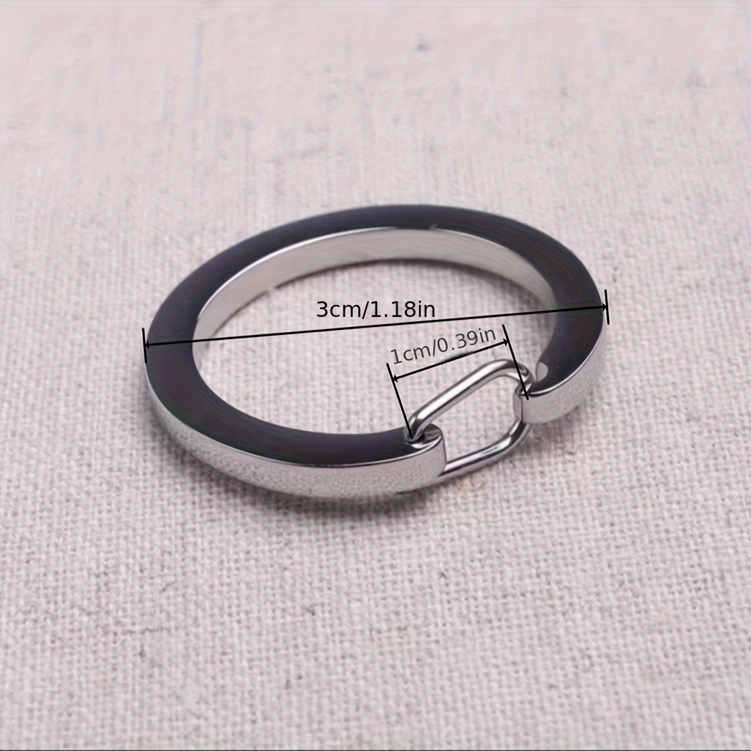 10pcs Stainless Steel Round Carabiner Snap Clip Rigger Spring Key Ring