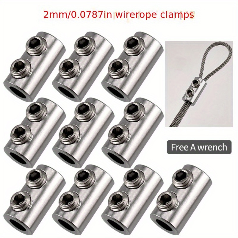 

10 Pcs Steel Clamps - Fittings, Double For 2mm ,