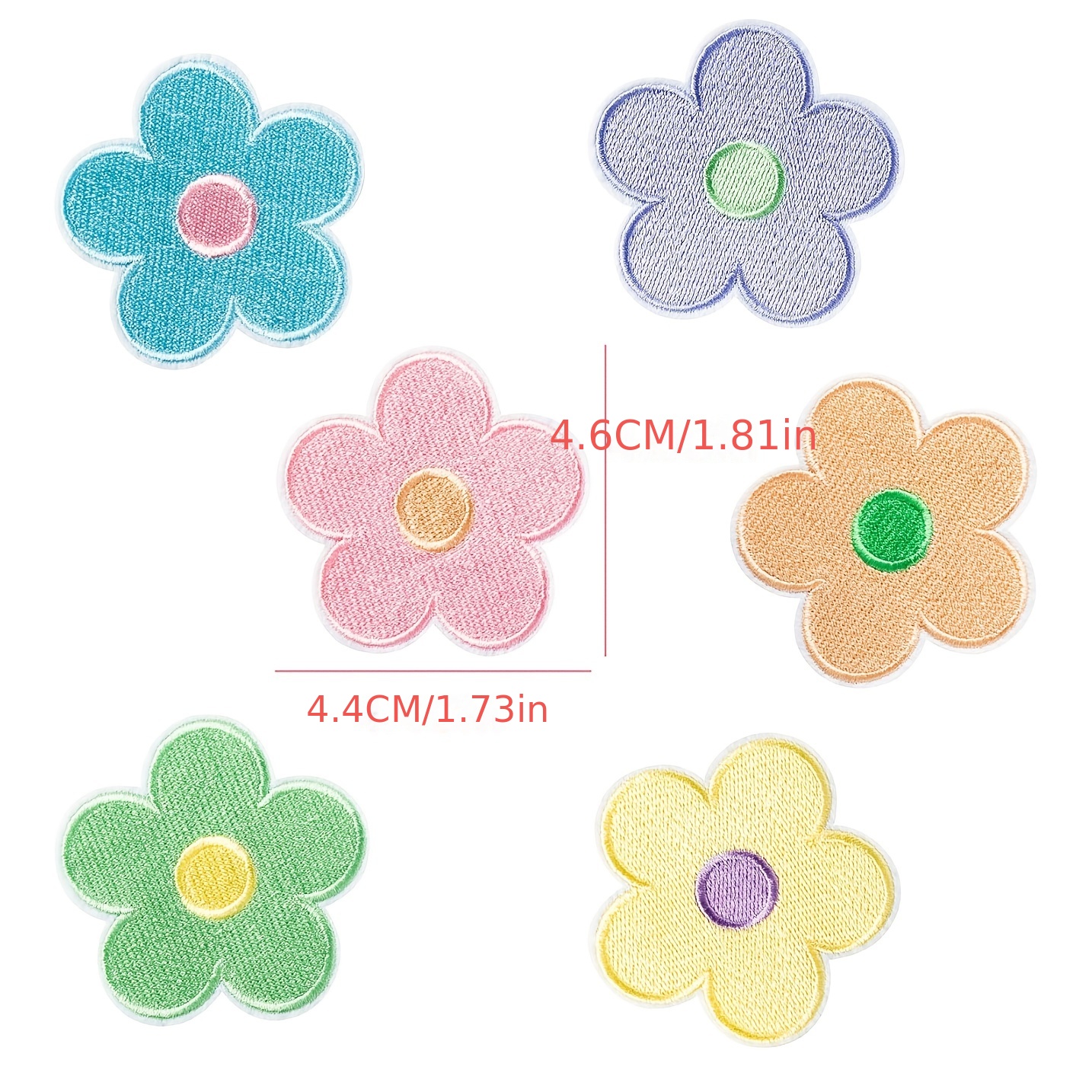 5pcs Small Floral Decorative Sewing Patches Suitable For Daily