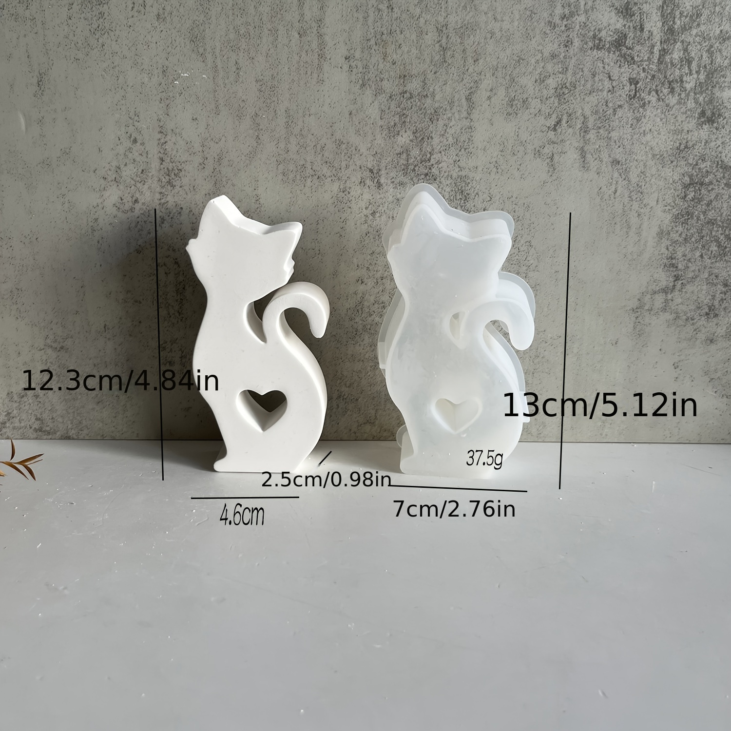 Love Heart Cat Silicone Mold For Diy Candles & Plaster Crafts - No Power Needed