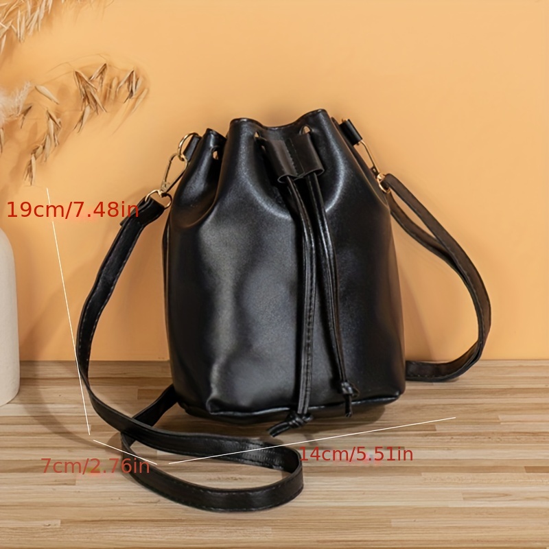  Women Crossbody Bucket Bag Mini Drawstring Shoulder