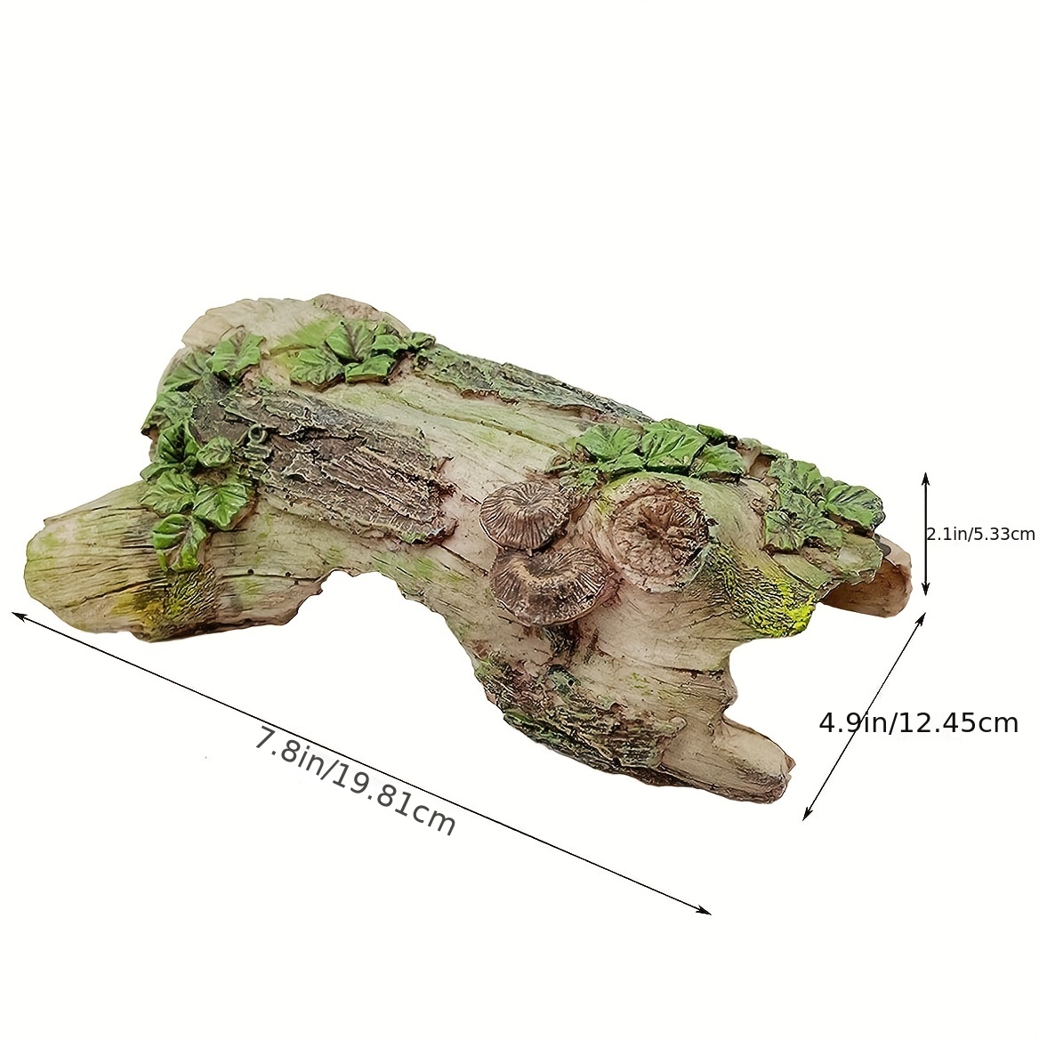 樹脂製の偽の丸太で作られたトカゲの隠れ場所、*ヤモリの生息地の洞窟の装飾、水族館の朽ち木の幹の流木の装飾、*、ヘビ、闘魚、クモを避ける模擬腐った木