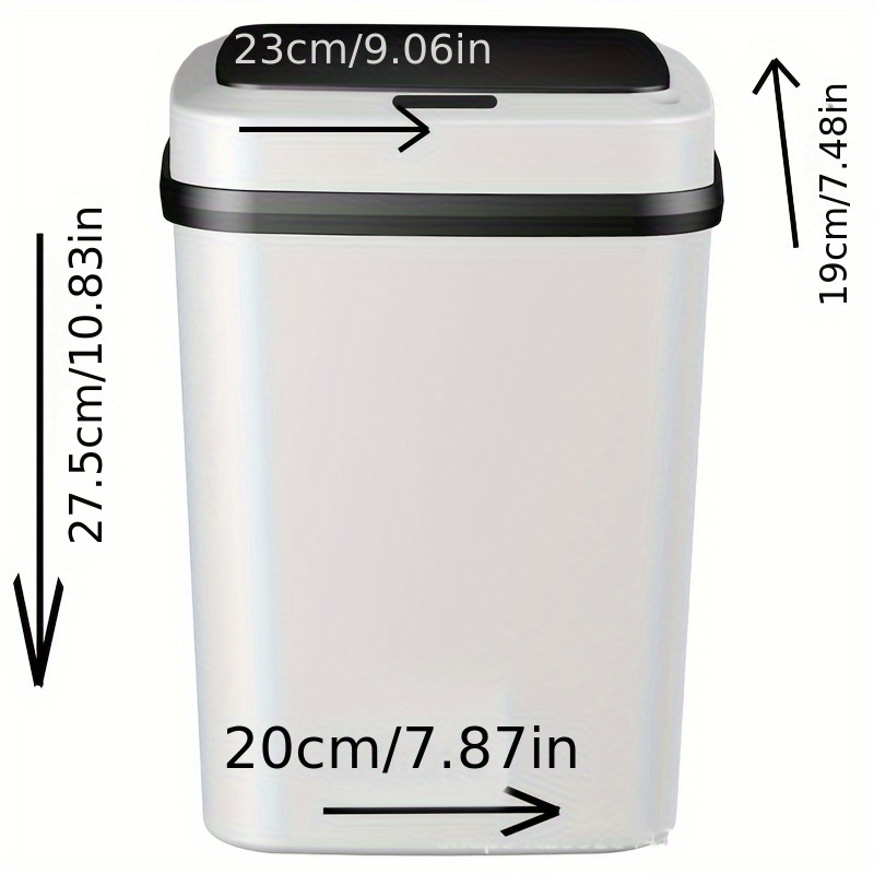1pc smart automatic sensor trash can with lid plastic garbage bin container silent operation for home kitchen living room bathroom adaptive delay closing technology details 7