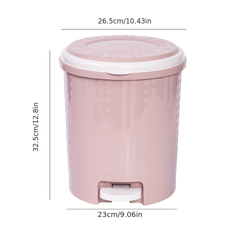 Foot Pedal Trash Can, Household Large Capacity Anti-odor Trash Can With  Cover For Bathroom, Bedroom, Living Room, Kitchen And Toilet, Office Trash  Can, Household Sanitary Pail, Wastepaper Basket - Temu