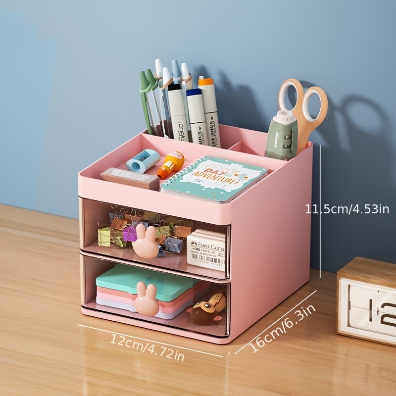 1pc Mini Rabbit Shaped Plastic Drawer Organizer, Convenient For