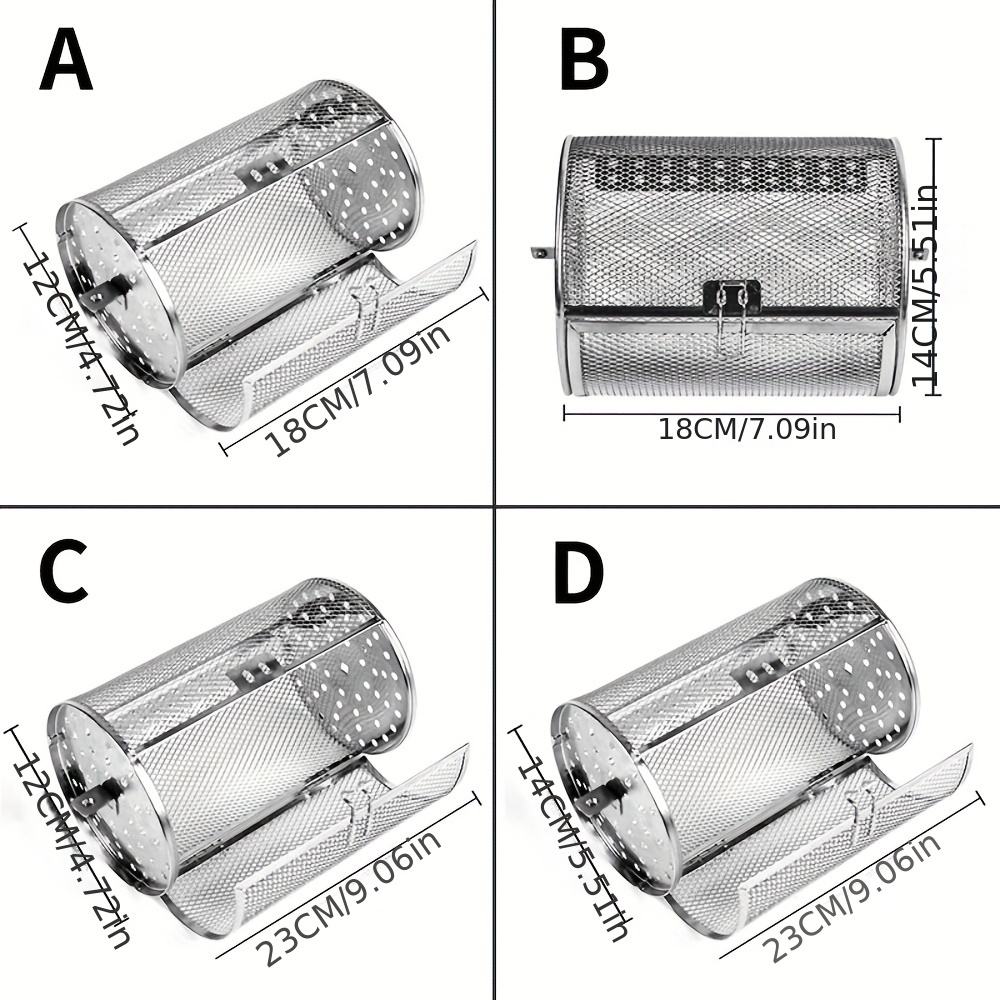 Rotisserie Basket, Stainless Steel Grill Roaster Drum, Oven Basket