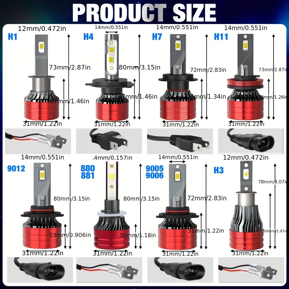 SilverHolder LED headlights kits H4 Led Headlight Bulbs, High Low