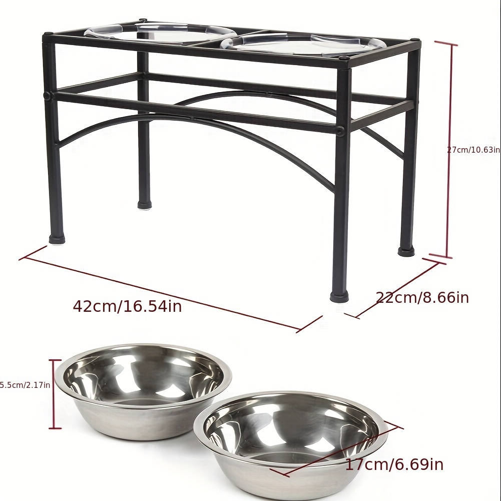 TEMU Black Pet Food Bowl Stand