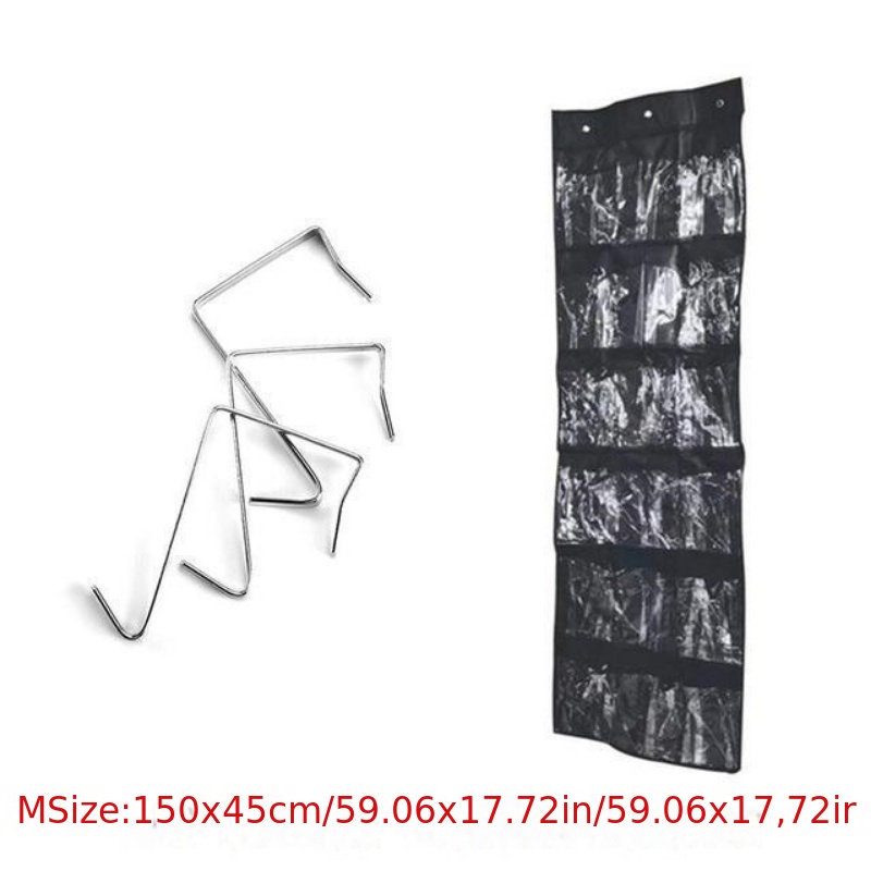 24 Pockets Shoes Organizer Rack Hanging Organizers Space Saver Hanging Over  The Door Behind Closet Organizer