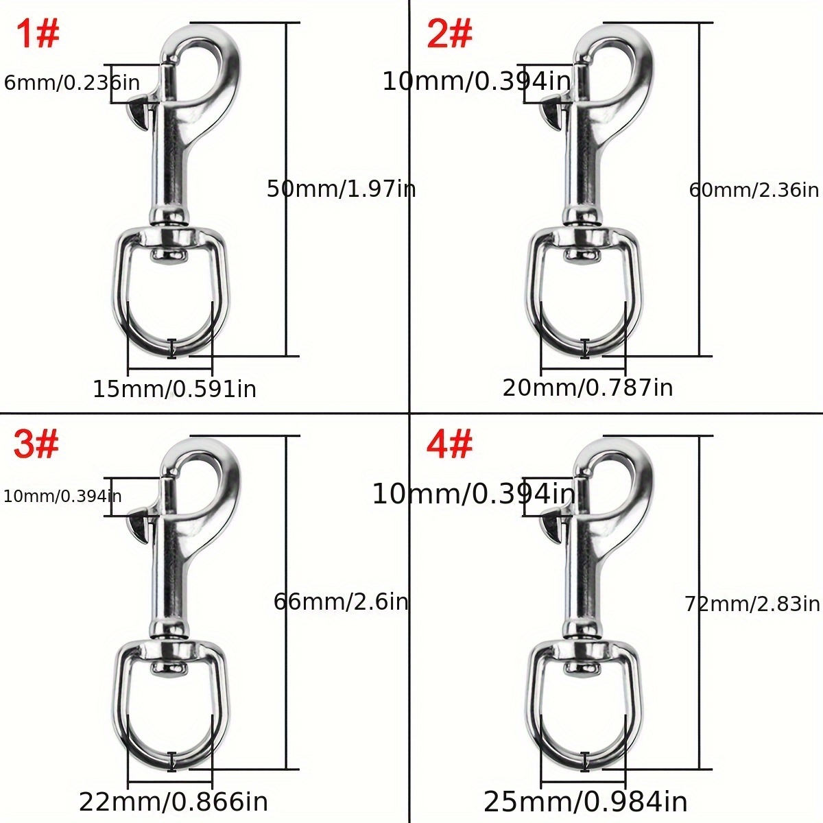 8pcs Trigger Clips Clasp, Swivel Eye Bolt Spring Snap Hooks, 360 Degree  Swivel Trigger Snap Hooks For Pet Accessories