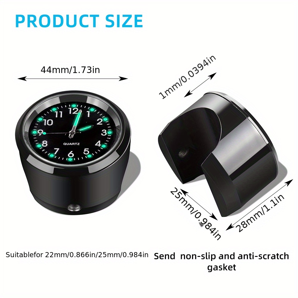 Motorcycle Handlebar Luminous Clock Waterproof Aluminum Timetableused For  Cycle Scooter Modified Watch Moto Accessories