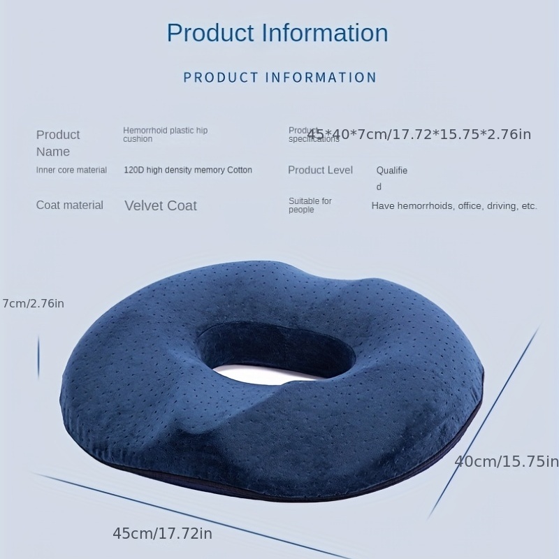 1pc Donut Tailbone Pillow, Slow Rebound Memory Foam Hollow Seat Cushion  With Pump, Summer Breathable Pillow Cushion For Relief Hemorrhoids Tailbone  Pa