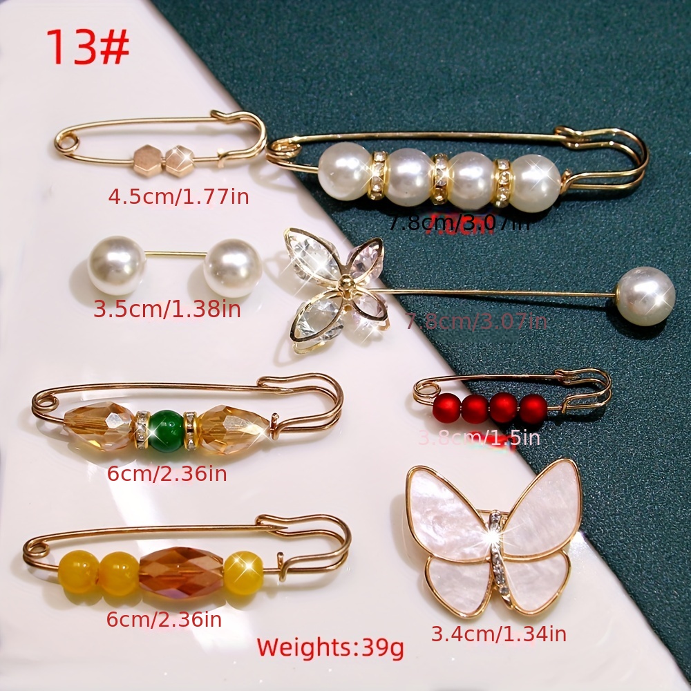 6 Unids/set Broches Perlas Imitación Mujer Pantalones - Temu