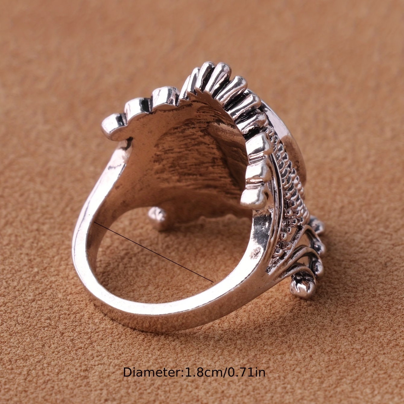 Men's Vintage Pink Horse Eye Resin Ring