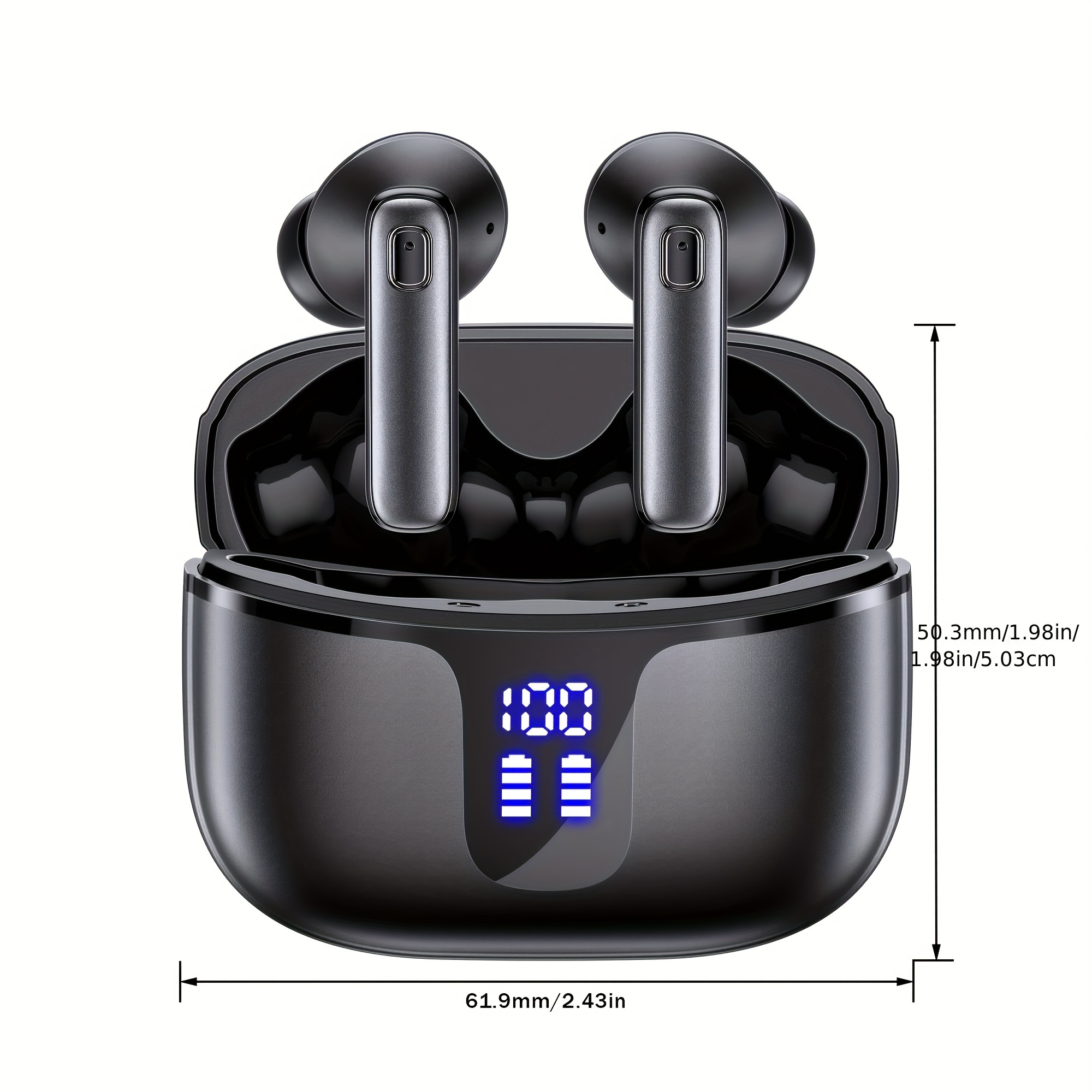 TEMU Wireless Earbuds Hifi Stereo, Wireless Earphones With Enc Noise Cancelling Mic, Touch Control, In Ear Wireless Headphones