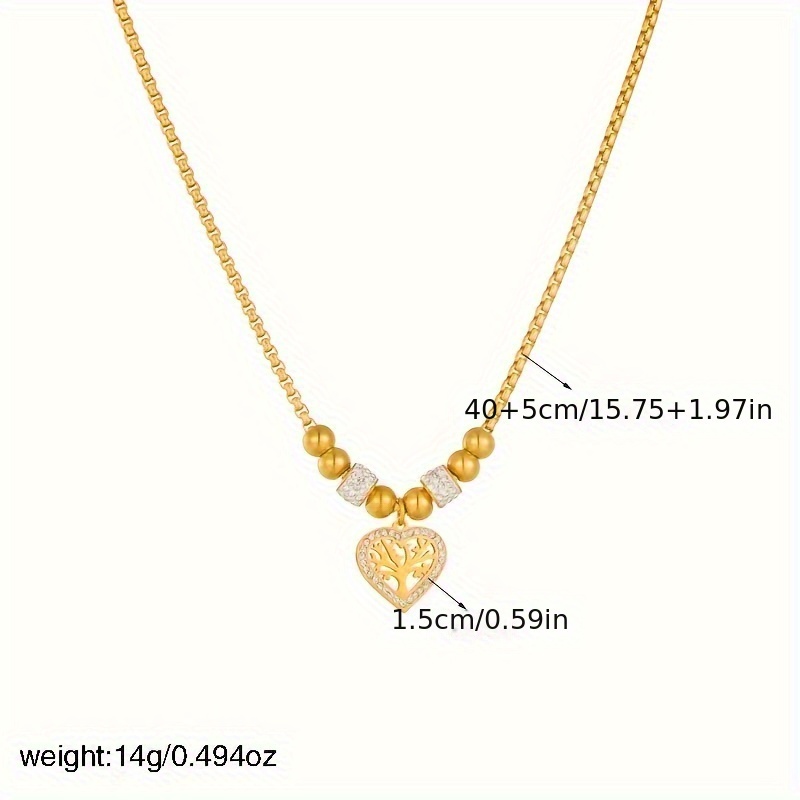 elegant and sexy   tree heart pendant necklace with 18k plating and crystal embellishments   everyday wear and gift   details 3