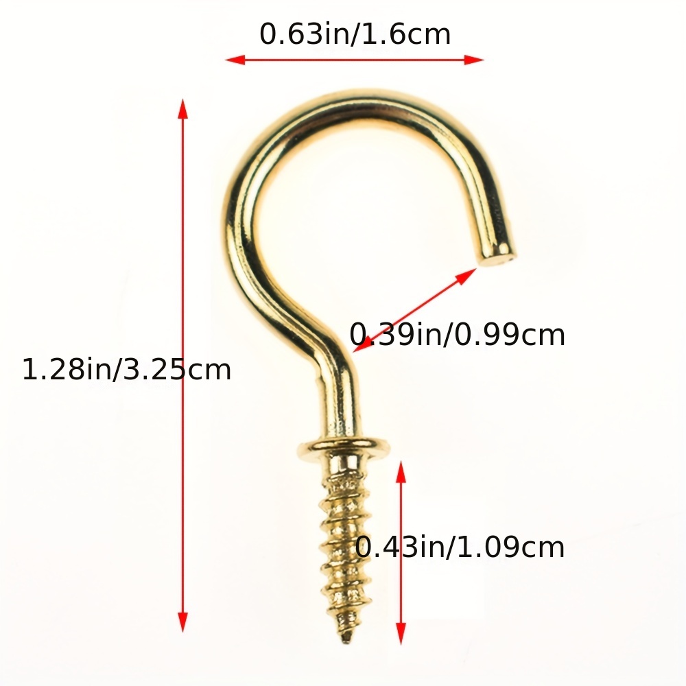Brass Metal Cup Hooks Small Brass Plated Screw In Hooks - Temu Canada