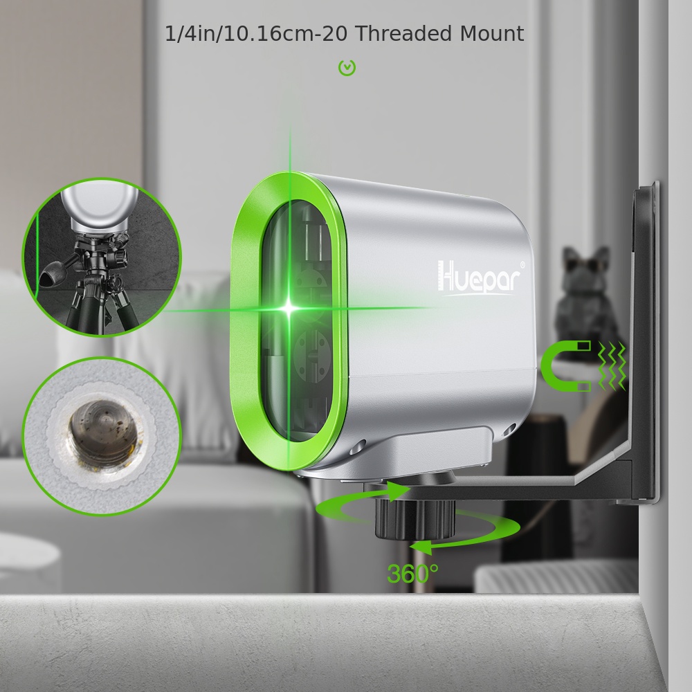 Nivel Laser Autonivelante Líneas Verde 150 Ft Rotativo De 360 Rotacion  Pisos