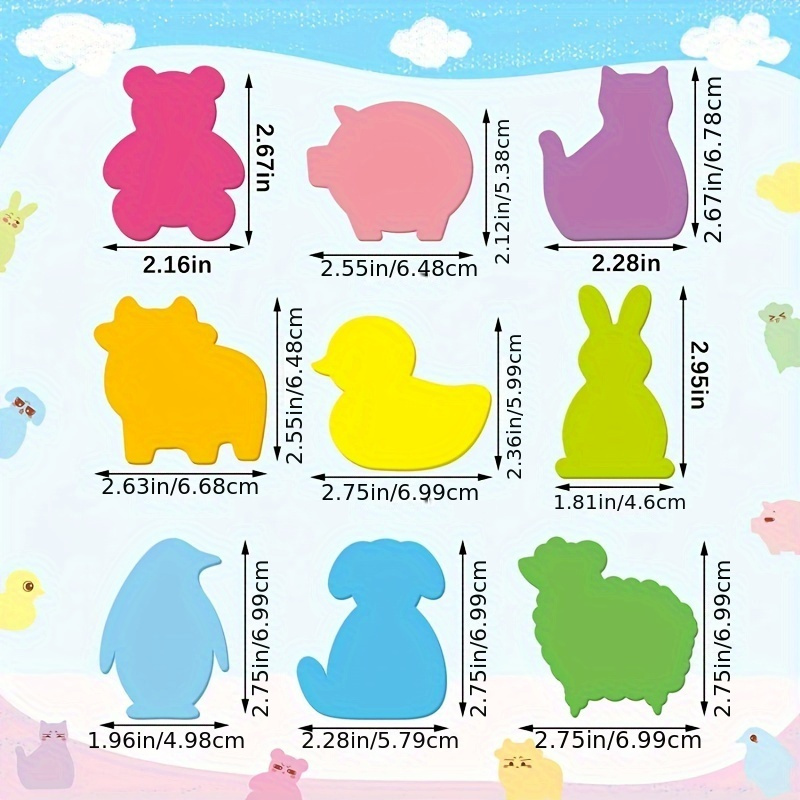 Animal-Shaped Fluorescent Sticky Notes for Creative Messaging