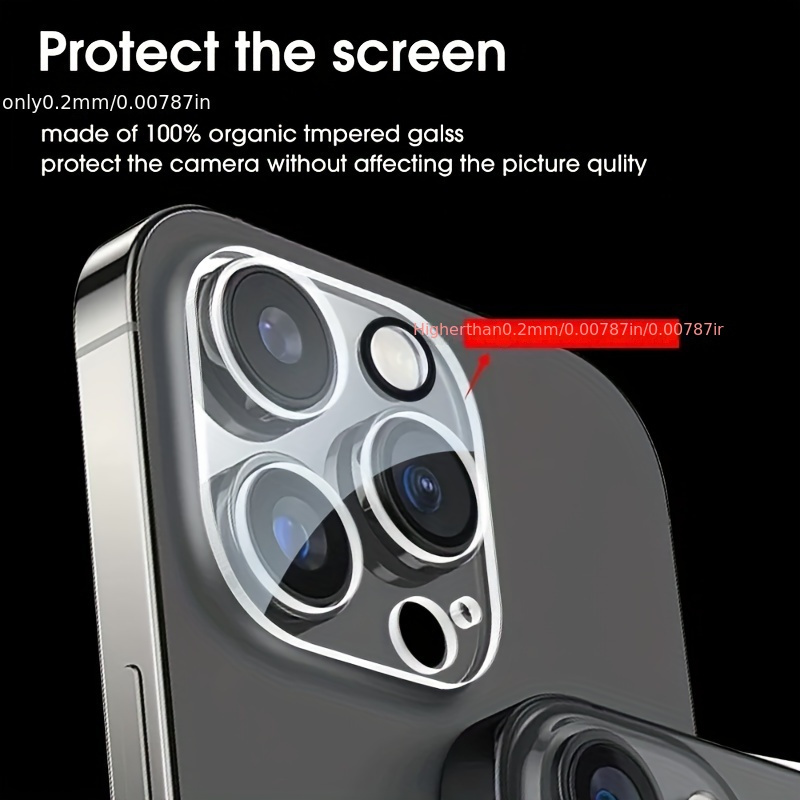 3pcs JORYACK Tempered Glass Camera Lens Protector, Full Cover 9H 3D Film for iPhone 11/12/13/14/15/16 Pro Max, 14/15/16 Plus, 13/12 Mini, Mobile Phone Lens Protection