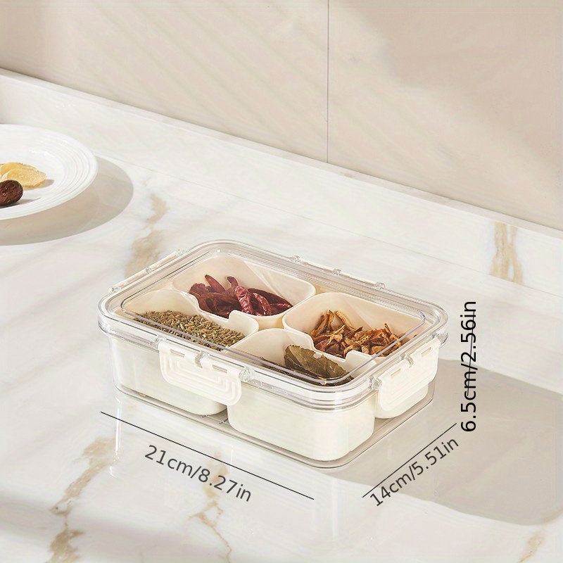 Spice Storage Box With 4/8 Compartments Portable Spice And - Temu