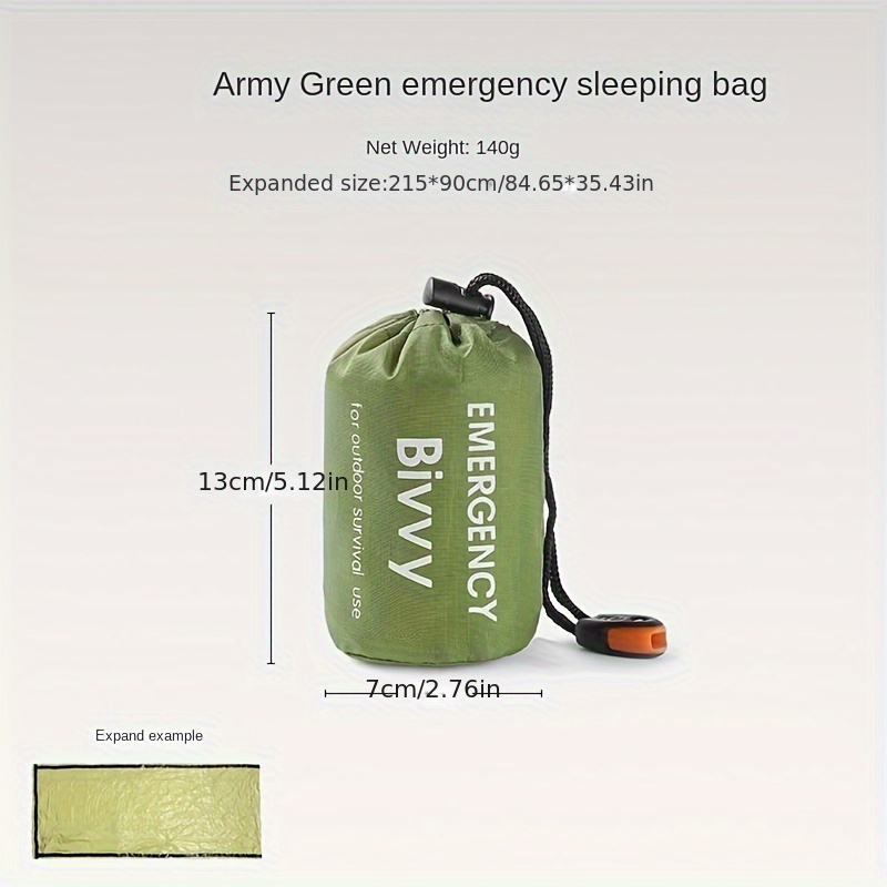 1pc Outdoor Emergency Sleeping Bag Cold Resistance Waterproof