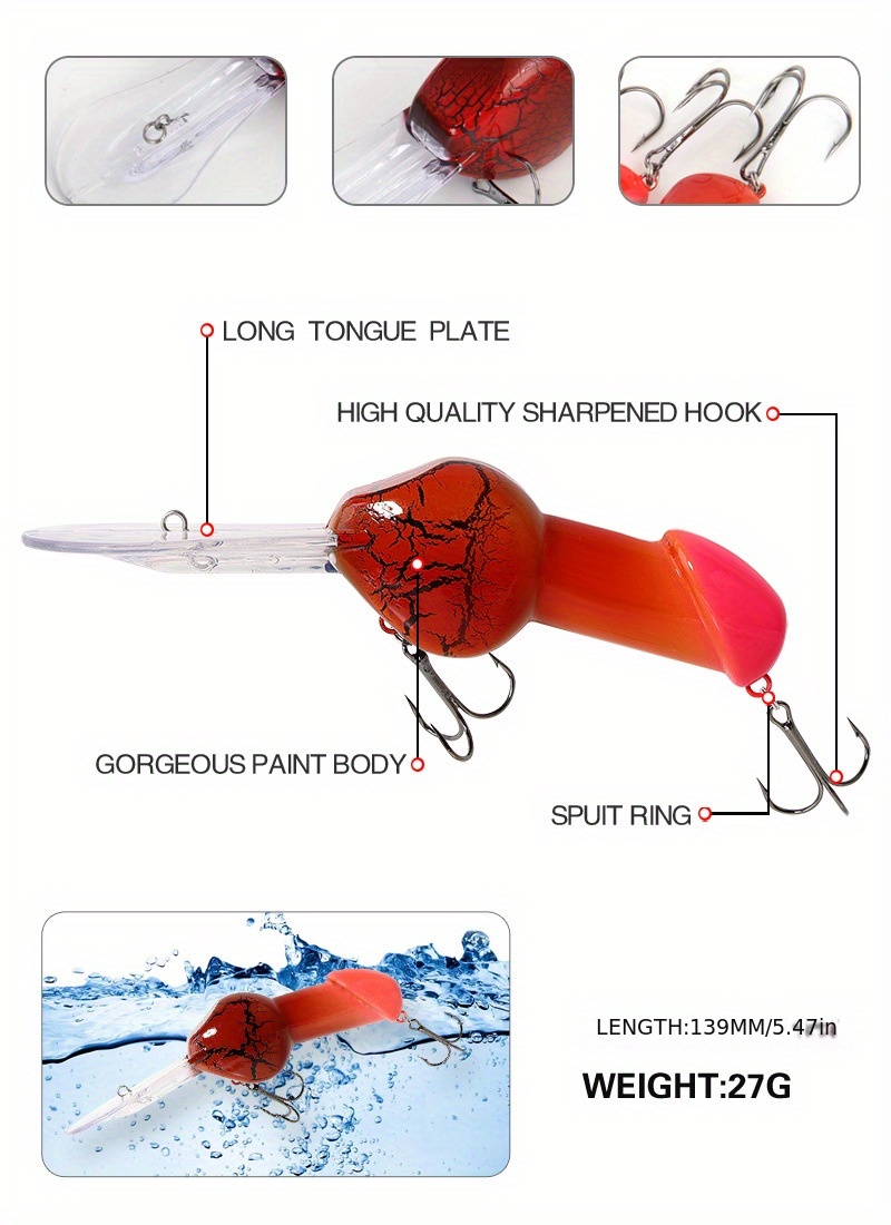 Deep Diving Fishing Lure Realistic Design Soft Plastic Body - Temu