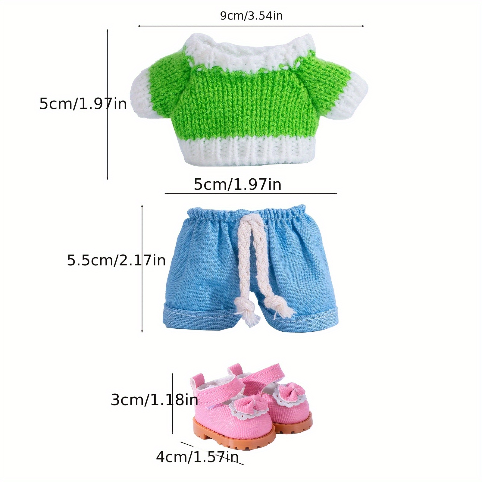 6 69inch doll clothes for labubu with 3 outfits stylish fisherman hat sweaters pants or skirt set for 6 69inch dolls adorable labubu accessories for play display not included shoes doll