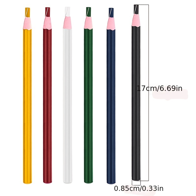 6 Pcs Sewing Fabric Pencils Water Soluble Professional Free Cutting Pencil Tailor 's Mark Dressmaker's Chalks Fabric Chalk Pens for Tailor Home