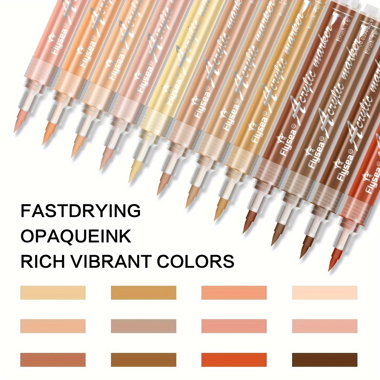 12-Color Acrylic Paint Marker Set for Multi-Surface Use