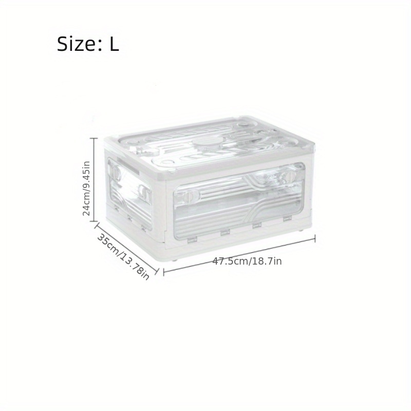 Foldable Plastic Storage Box, Large Capacity Transparent Finishing Box,  Wardrobe Storage Cabinet, Car Storage Trunks, Multifunctional Lidded Storage  Bins For Outdoor Camping Field Cooking Bedroom Accessories - Temu