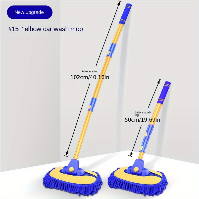 Bent Pole Car Wash Mop Chenille Soft Fur Car Wash Tool Long - Temu