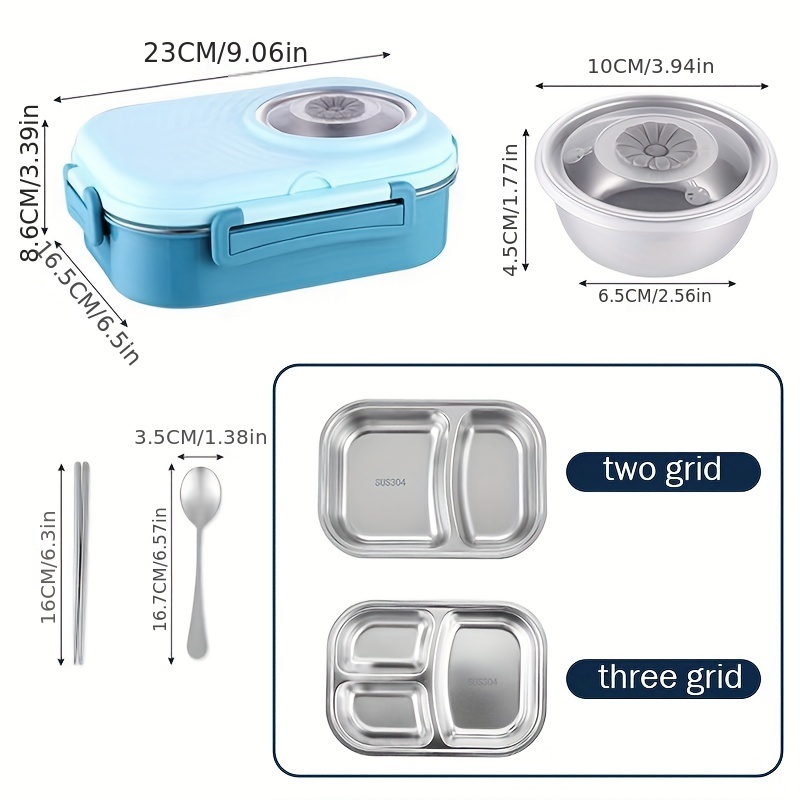 Stainless Steel Thermal Lunch Box For Office Workers, Rectangle Divided Insulated  Bento Box, Leakproof Food Container, Home Kitchen Supplies For Teenagers  And Workers, For Back School, Classroom - Temu
