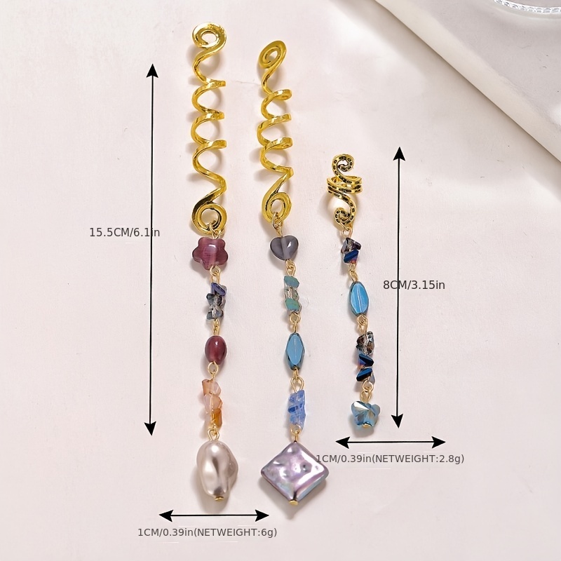 Crystal Tassels Hair Ring Jewelry Braids Pendant Dreadlock Accessories