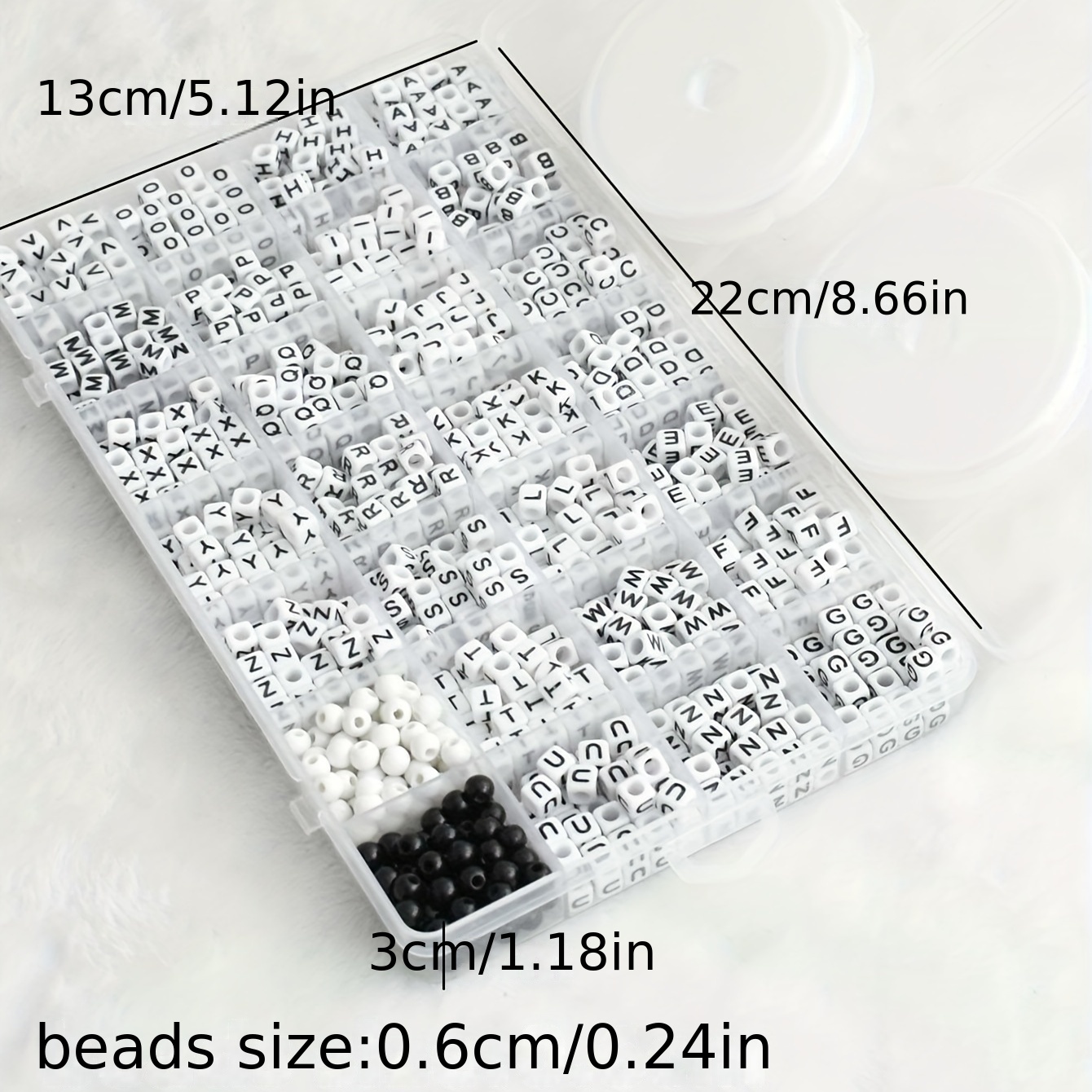 High Quality Round Square 26 English Letter Beads Black - Temu