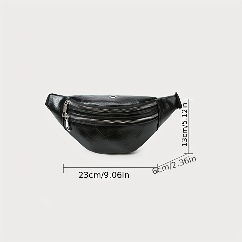 Men's or Women's Black Leather Hip Bag Small 