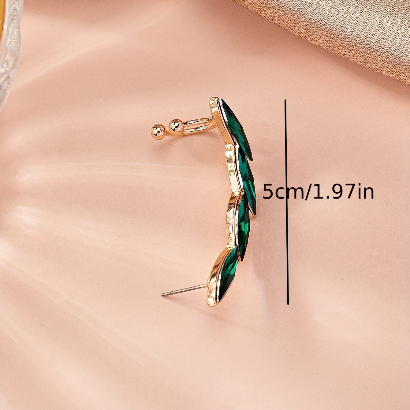 Emerald Synthetic Gems Decor Retro Stud Earrings