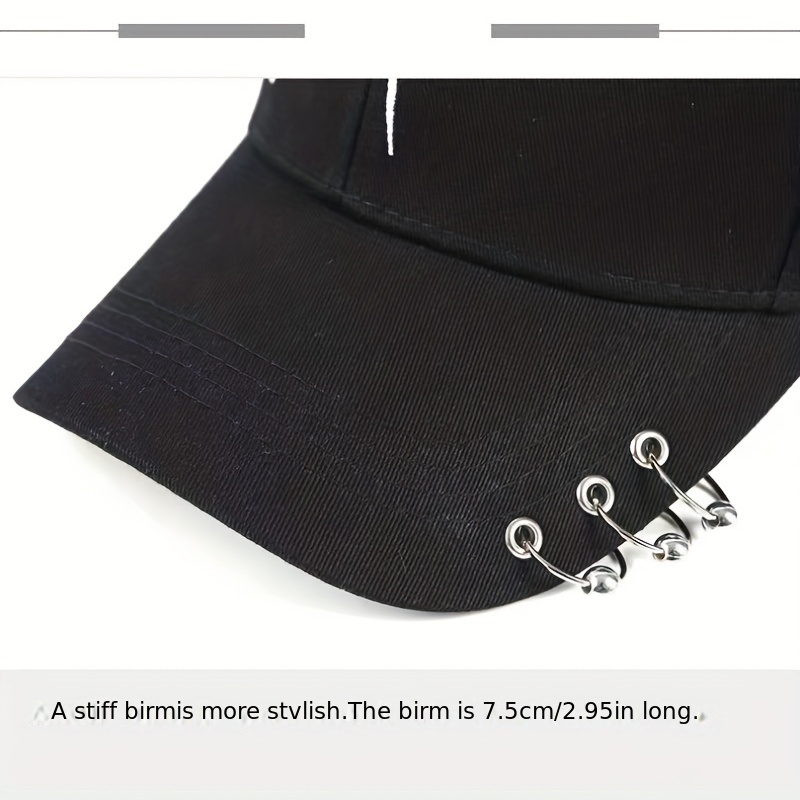 Hip Hop Couple Baseball Cap Embroidery Ring Decor Unisex Sun Hat