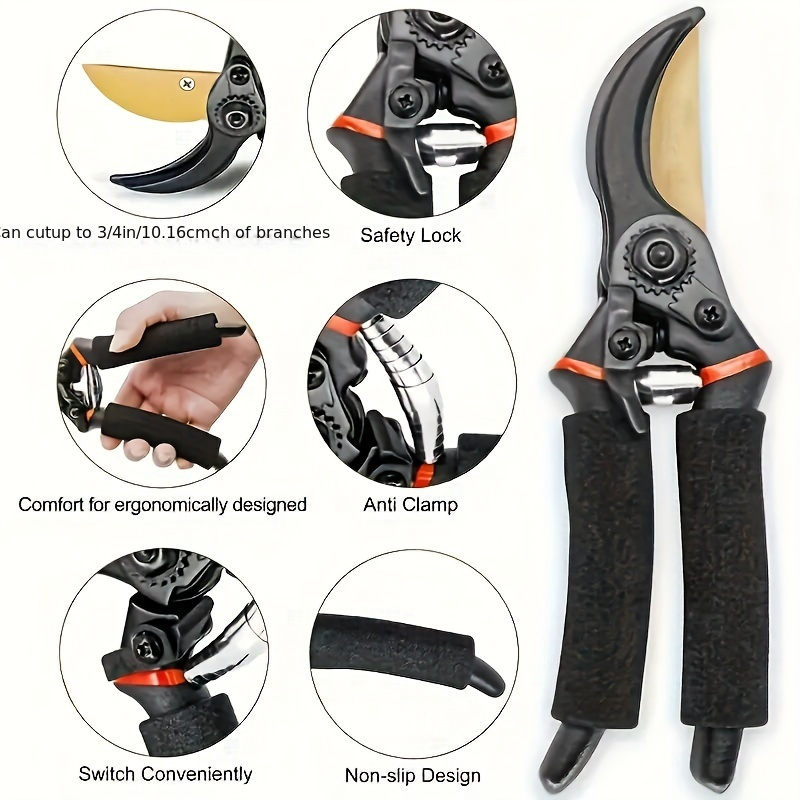 8 5 professional titanium bypass pruning shears t13 super sharp premium garden shears pruning shears for gardening garden hedge clippers handheld pruners garden scissors heavy duty tool details 1